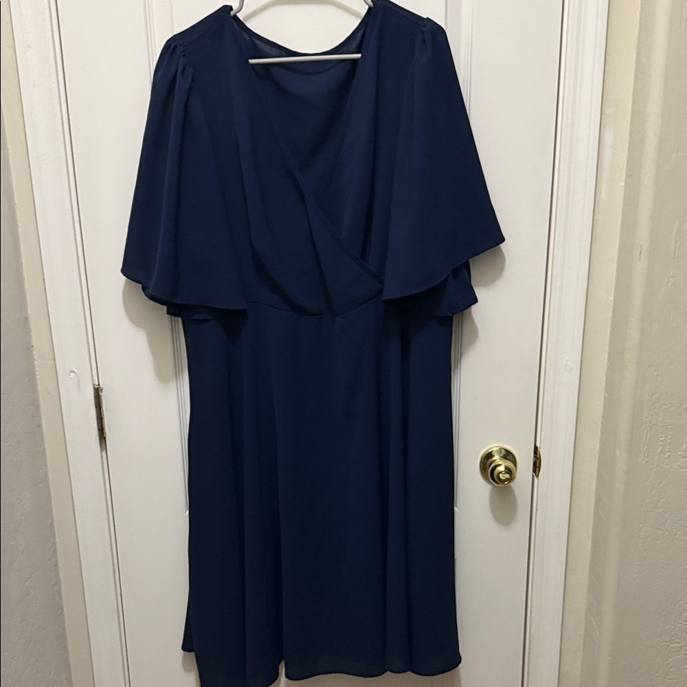 Elegant Navy Blue 2x Women's Dress #stylish # Fashion Plus Size
